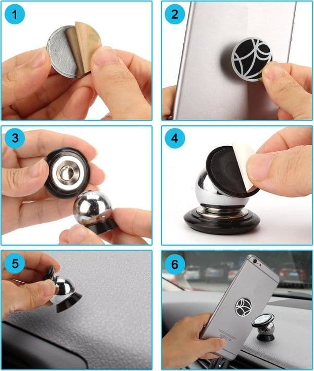 Supporto Magnetico 360° da auto per Smartphone con adesivo in Alloggiamenti DFP Elettronica Store - Scafati, commercioVirtuoso.it