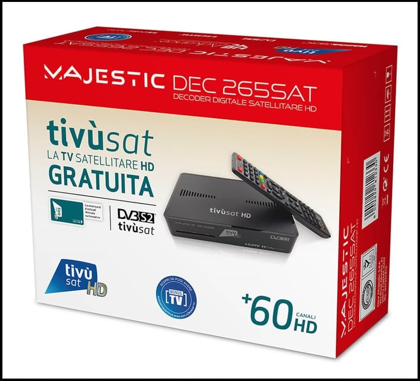 Decoder Tv Satellitare HD Dazn e Tivusat HDMI Con Scheda Inclusa Majestic SAT 265 DEC Certificato in Client Streaming DFP Elettronica Store - Scafati, commercioVirtuoso.it