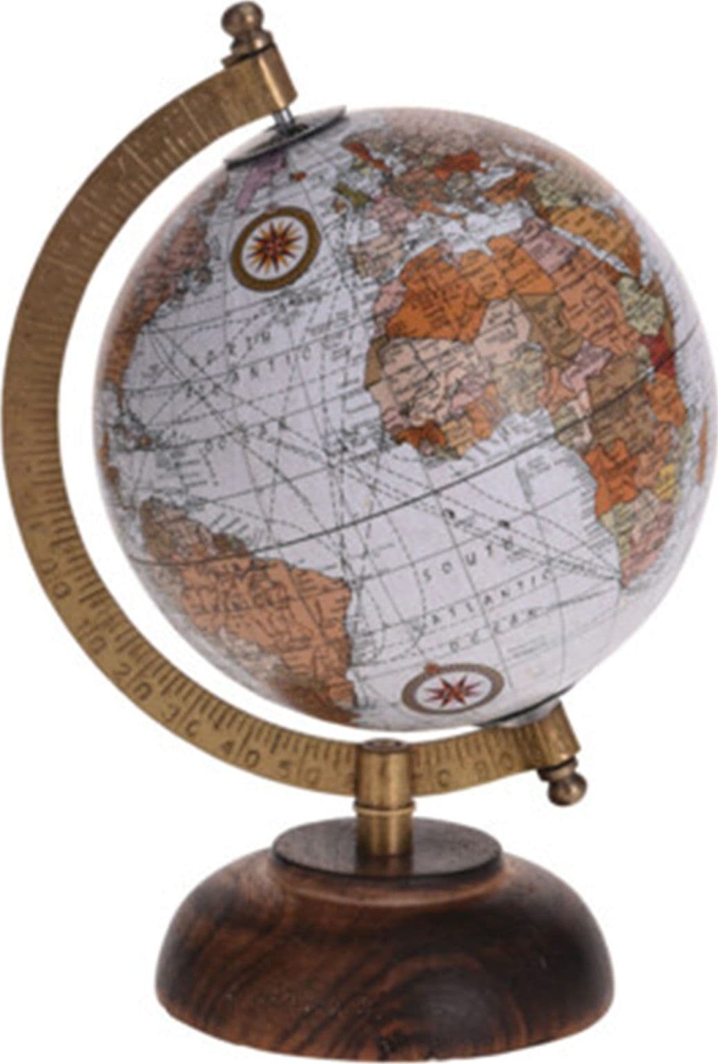 Mappamondo girevole con base in metallo e mappe h 21 cm - 5