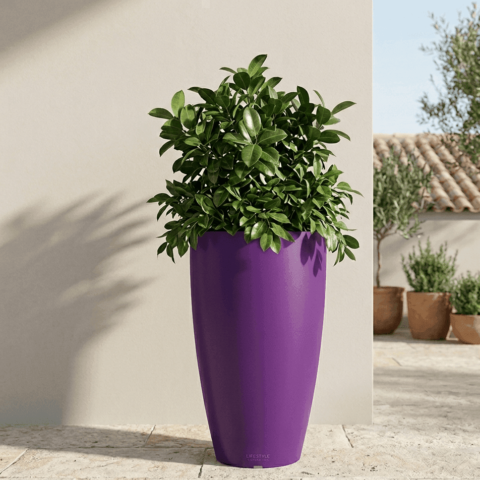 Vaso Cromia Prisma rotondo decorazione in resina "Made in Italy" da h 50 cm - 21