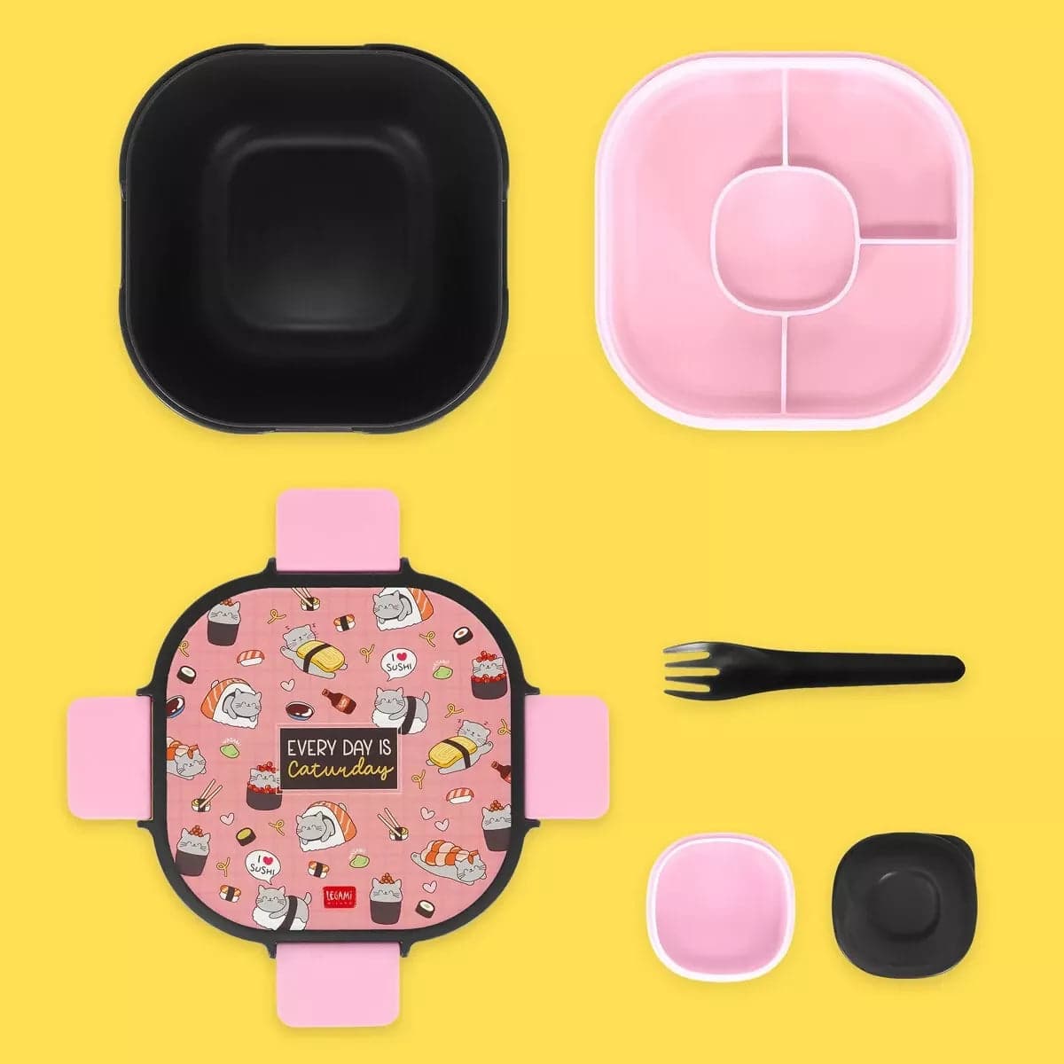 Contenitore Porta Pranzo 1700 ml - Sushi Cat - Lunch Box in Carta Cartoleria Deja Vu - Crotone, commercioVirtuoso.it