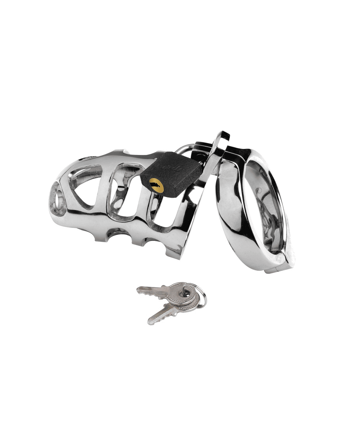Gabbia pene cintura castità in acciaio pesante Cock Ring Retain Cage BDSM in prodotto Erosdom - Palmi, commercioVirtuoso.it
