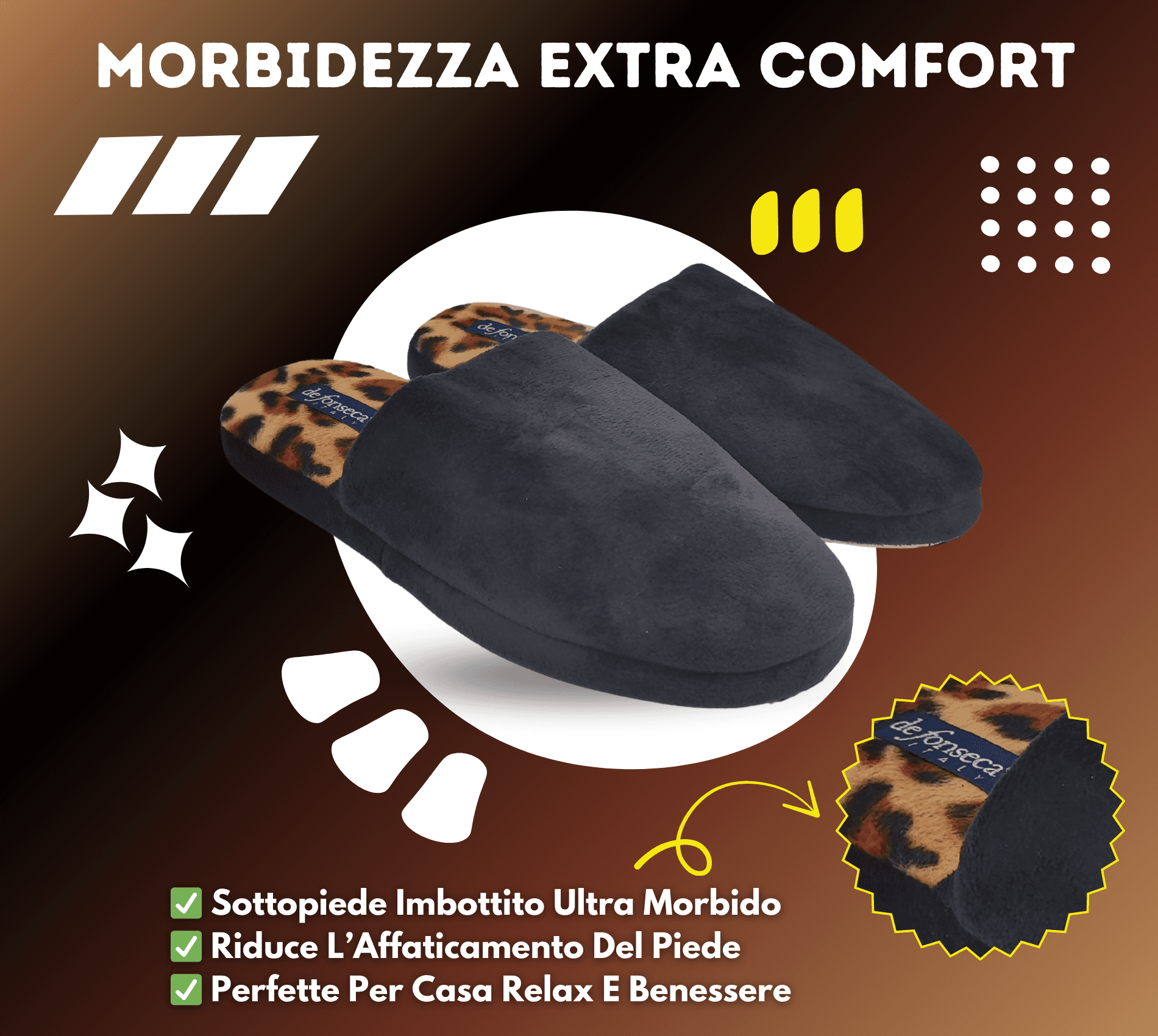 de fonseca Ciabatte Donna Invernali da Casa, Pantofole Calde e Pelose, Pantofola Animalier Leopardata in Ciabatte moda Primo Calzature - Venezia, commercioVirtuoso.it