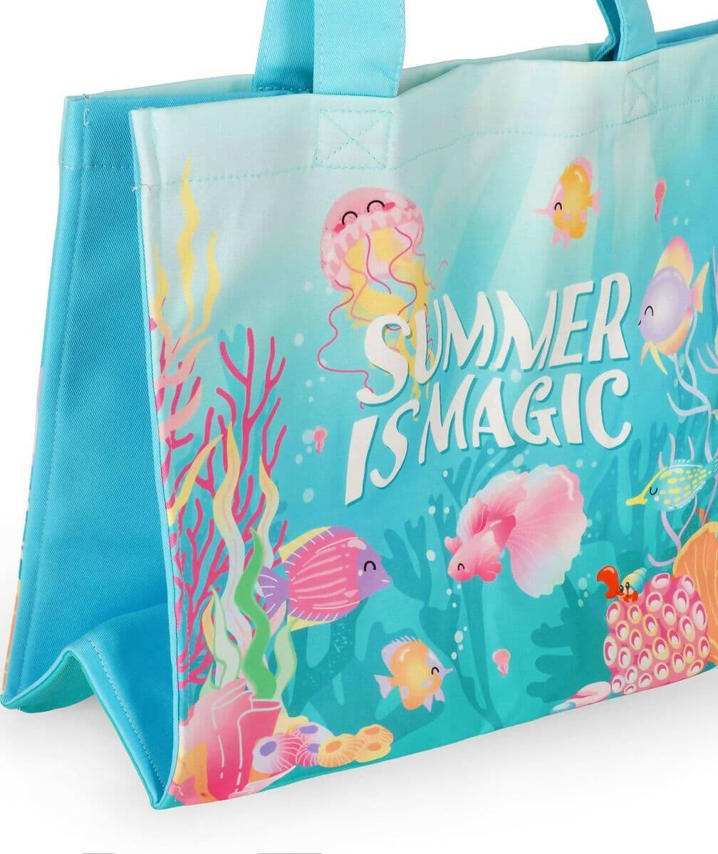 Borsa Mare Summer is Magic - Beach Bag in Teli mare Cartoleria Deja Vu - Crotone, commercioVirtuoso.it
