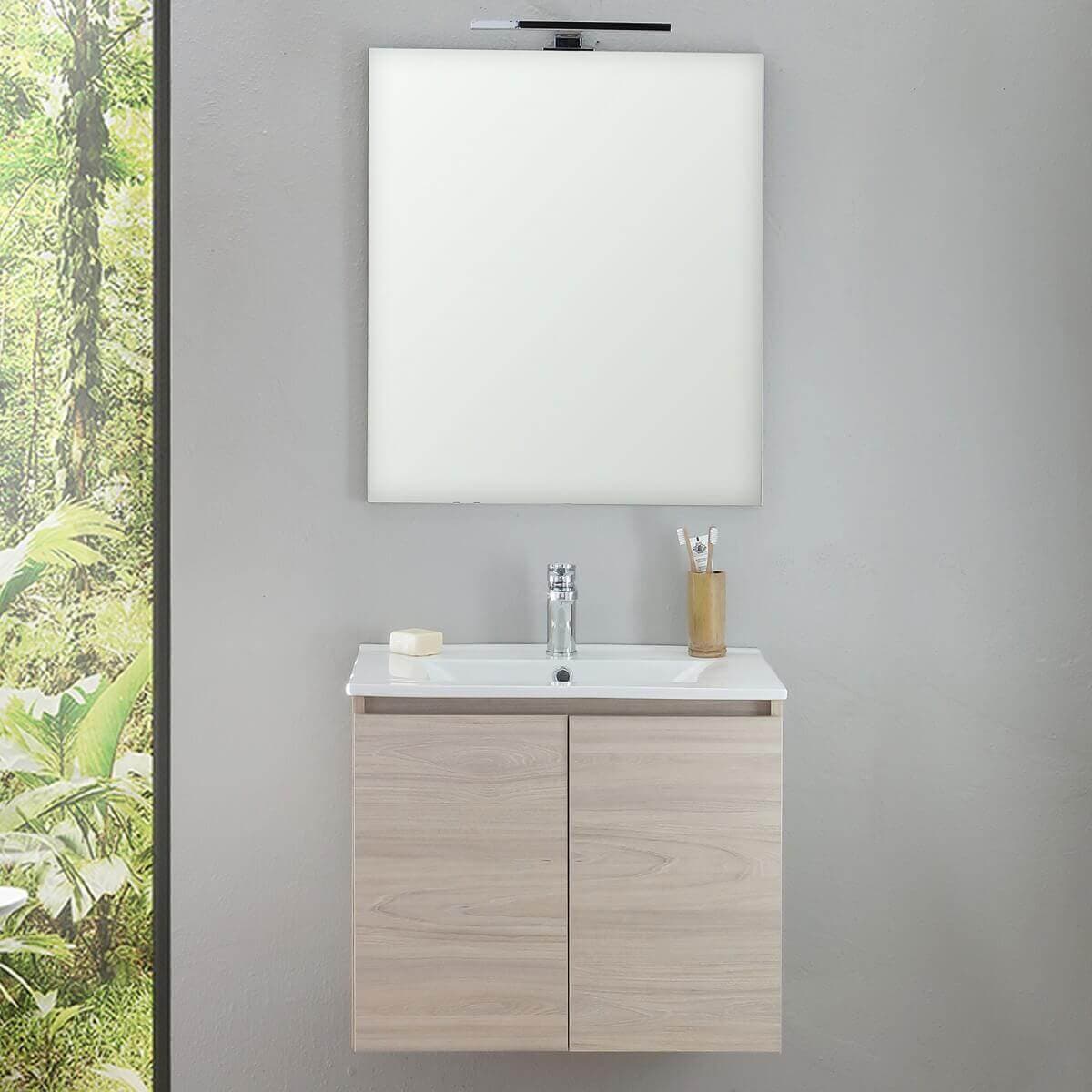 Mobile Bagno Sospeso 60cm Legno Chiaro in Mobili a muro Shopbagno.it - Roma, commercioVirtuoso.it