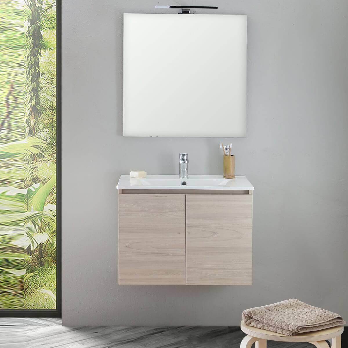 Mobile Bagno Sospeso 60cm Legno Chiaro in Mobili a muro Shopbagno.it - Roma, commercioVirtuoso.it