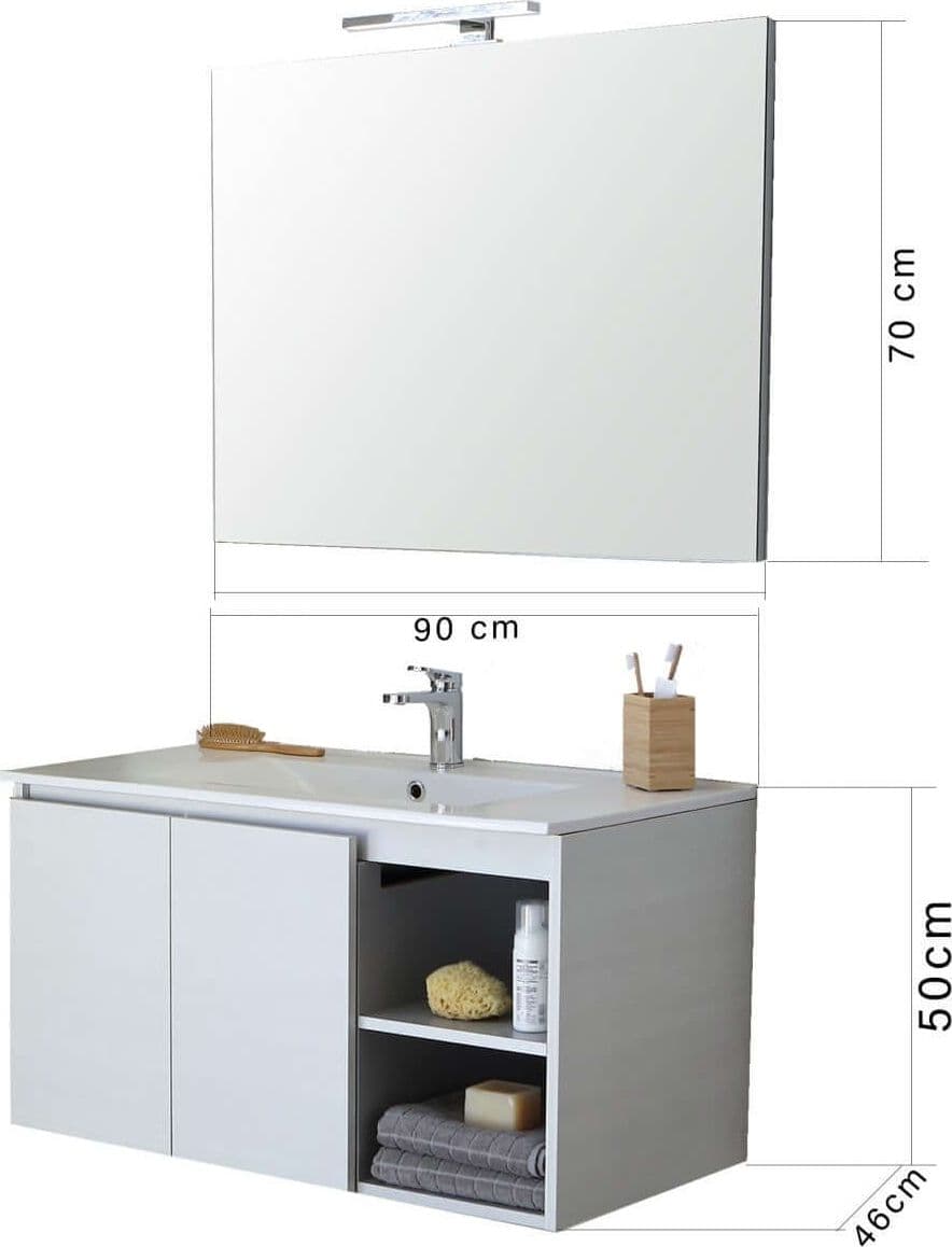 Mobile Bagno Sospeso 90cm Bianco