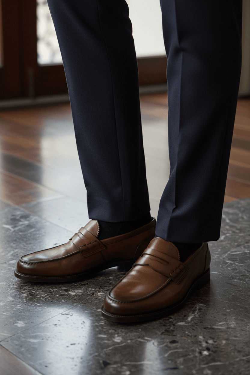 Scarpa Uomo Santoni - Mocassini Penny pelle marrone in Loafer e mocassini Couture - Sestu, commercioVirtuoso.it