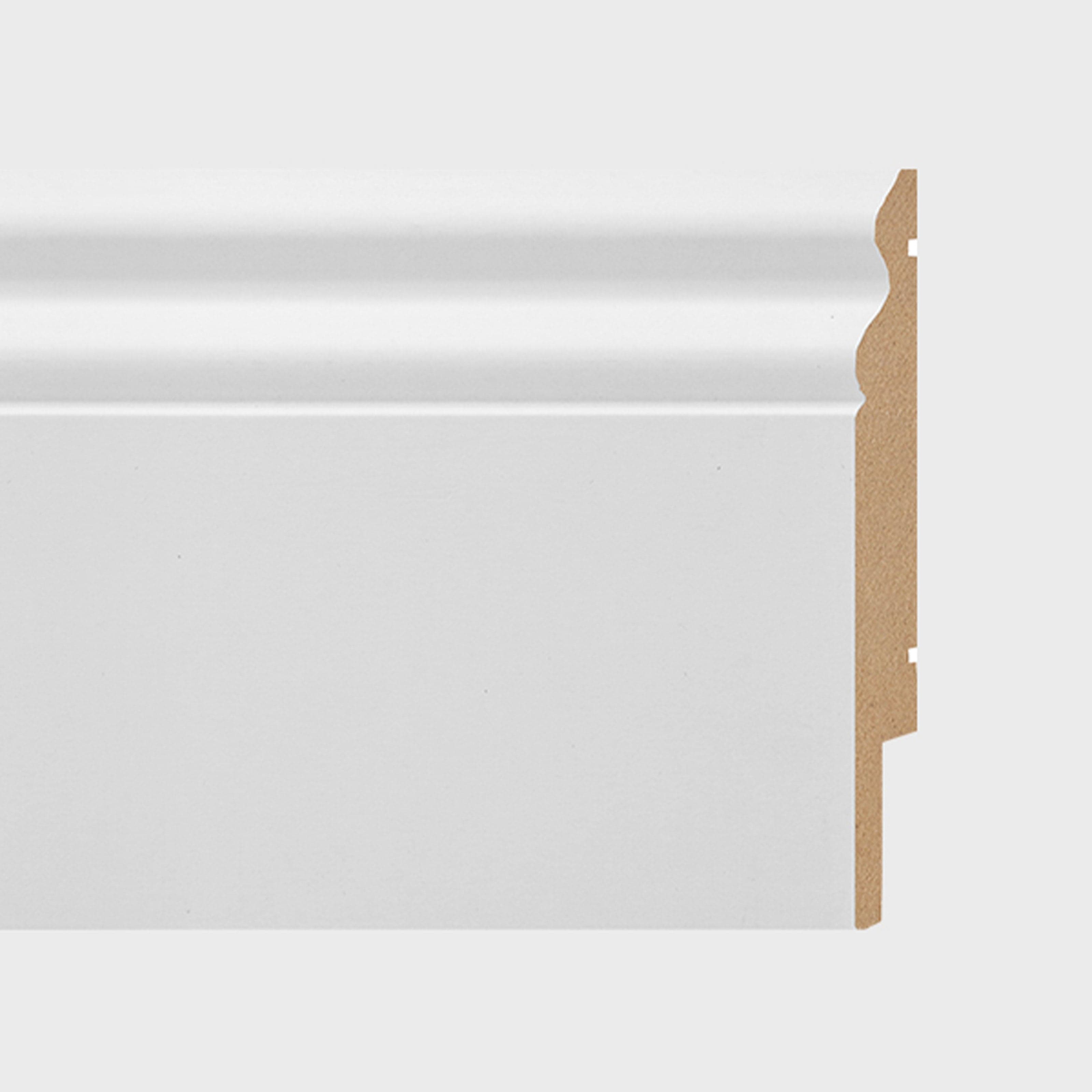 (IL PIU' ALTO) Battiscopa DUCALE in FIBRA DI LEGNO COMPATTA 200X16 BIANCO - Eternal Parquet