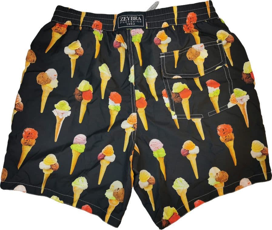 Boxer Uomo Zeybra Portofino 1962 - Fantasia Cono Gelato Nero in Boxer Couture - Sestu, commercioVirtuoso.it