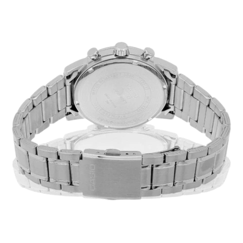 Orologio da uomo Casio Standard Analog Cronografo in acciaio inossidabile con quadrante argentato al quarzo MTP-E510D-7AVDF in Orologi da polso Dupers Club - Campo di Giove, commercioVirtuoso.it