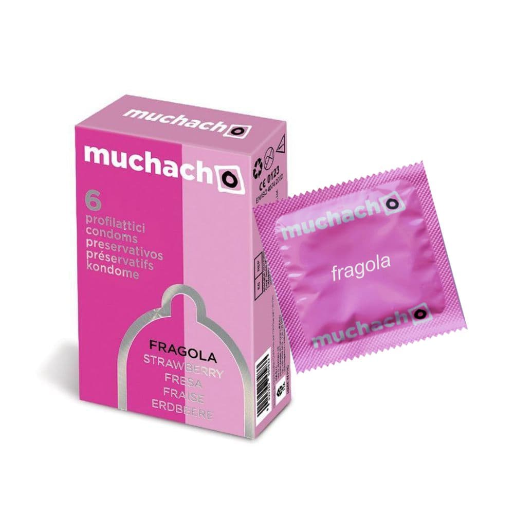 Preservativi Muchacho aromatizzati alla fragola colore rosa diametro comodo 54 mm x 20 pz con espositore in Preservativi maschili Kondorama - Martinsicuro, commercioVirtuoso.it