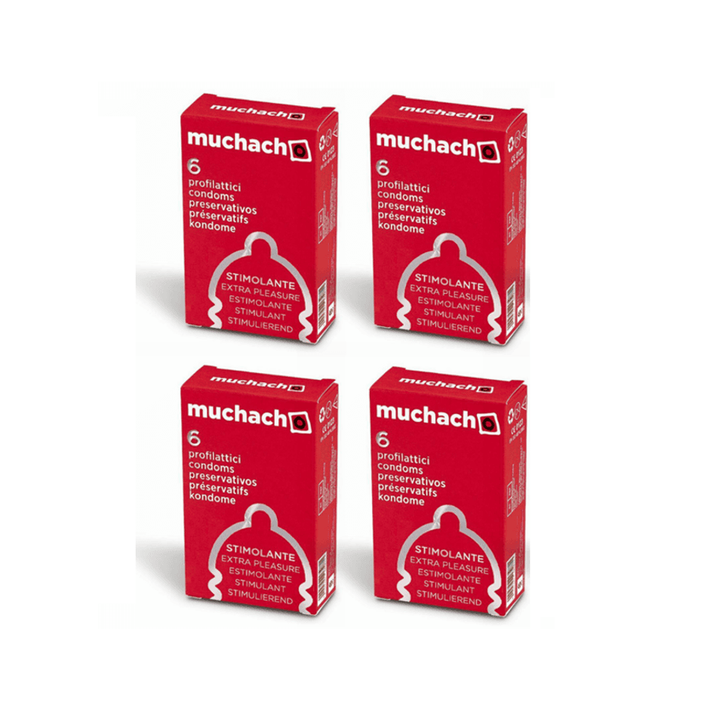 MUCHACHO STIMOLANTE PROFILATTICI PRESERVATIVI TRASPARENTI CON RILIEVI SENZA AROMA 6x4 in Preservativi maschili Kondorama - Martinsicuro, commercioVirtuoso.it