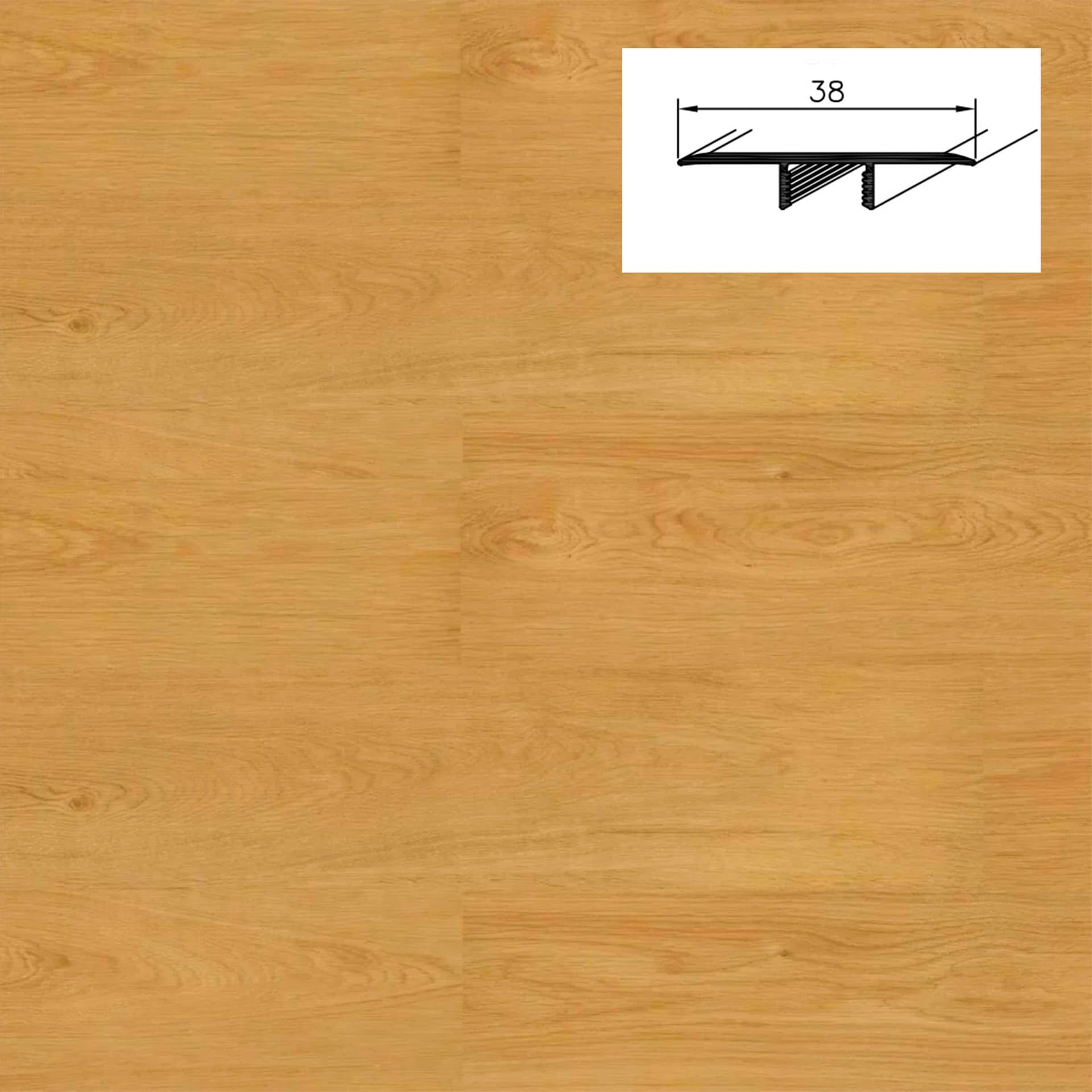 Barra da 90cm di PROFILO GIUNTO in Alluminio Gamma Laminati - Piatto o a discesa (base+coperchio) - 26