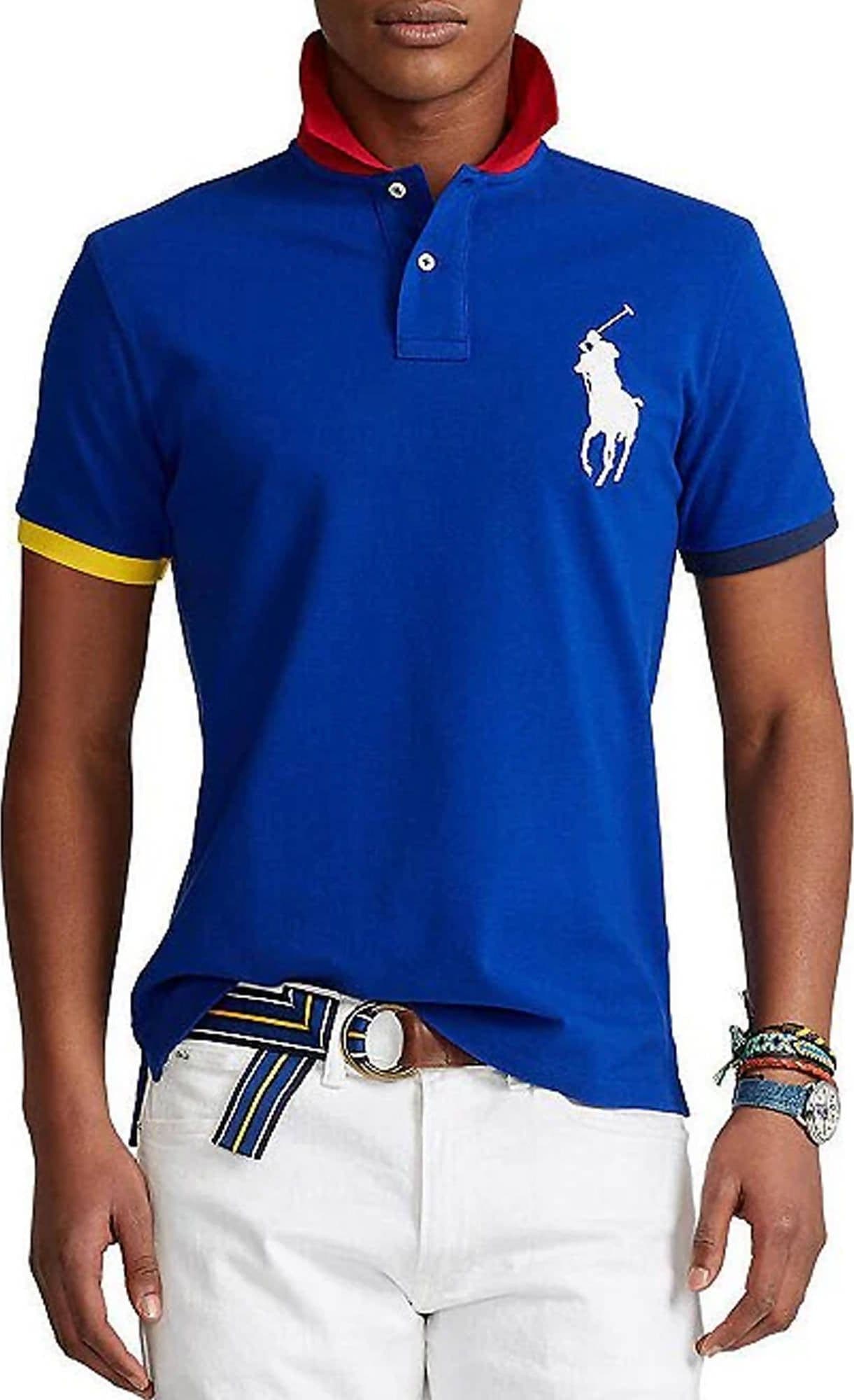 Ralph Lauren Polo Uomo Multi Colore Polo Colorata Custom Slim-Fit Mezze Maniche Maglia Polo Con Colletto Big Pony in Polo Euforia - Bronte, commercioVirtuoso.it
