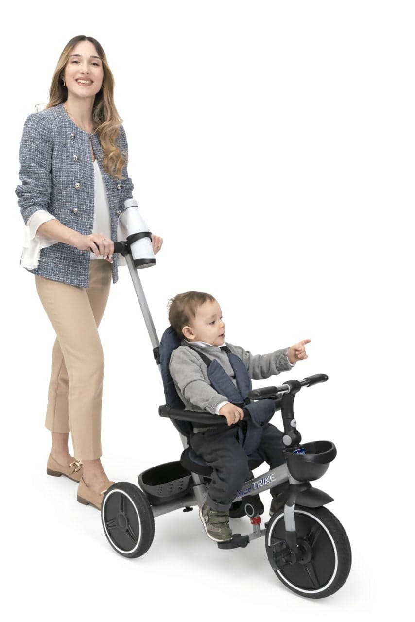 CHICCO Triciclo Evolutivo Bambini 4in1 segue la crescita del bambino - Telaio in Metallo - Ruote in Gomma EVA - Cintura a 4 Punti - Maniglione Telescopico e Cappottina Rimovibili - Passeggino con Seduta Reversibile - Cestino - colore BLU in Bici per bambini Sanitaria Gioia del Bimbo - Villa San Giovanni, commercioVirtuoso.it