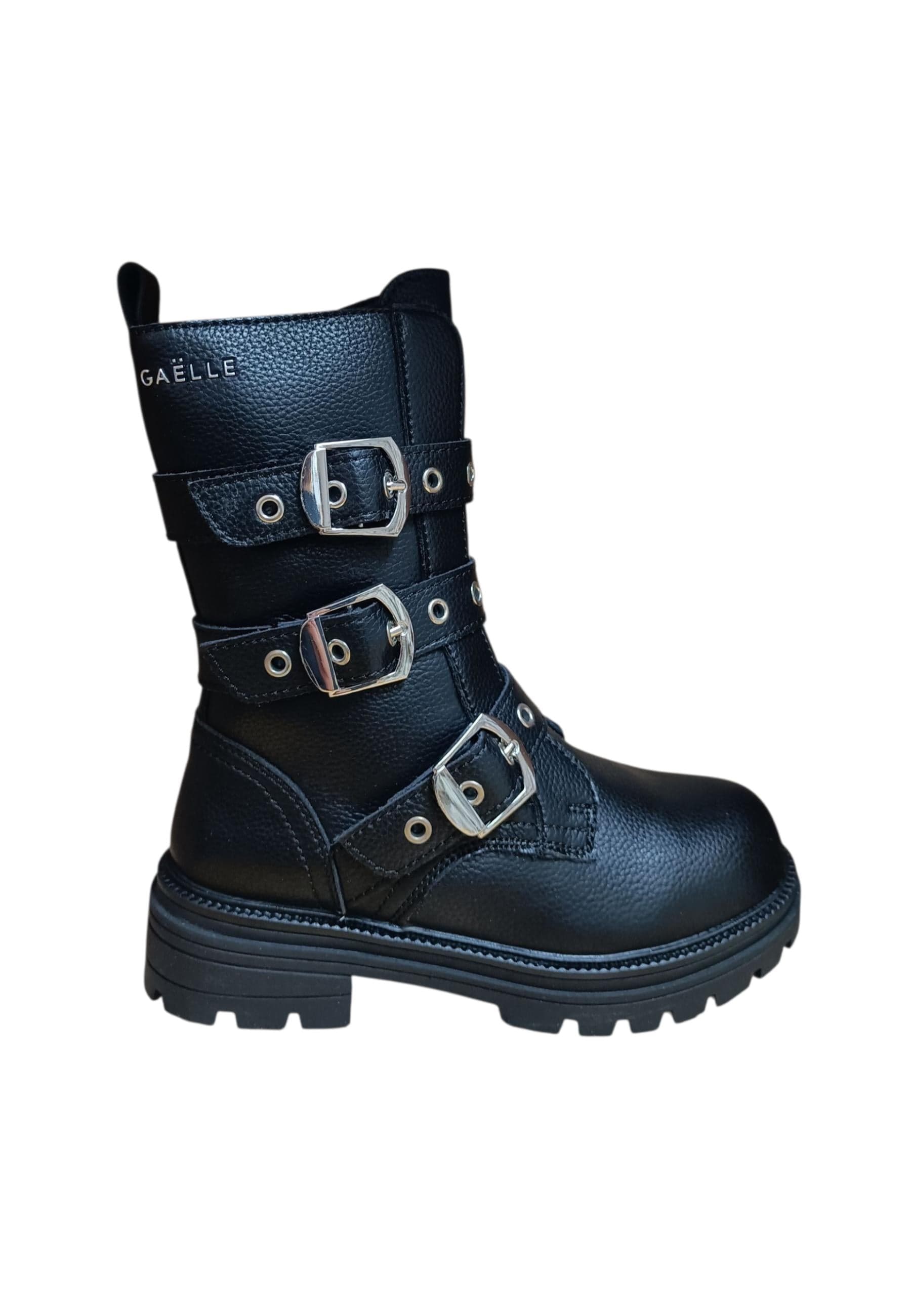 Anfibio bambina Gaelle Glory nero pelle zip laterale urban style - 6
