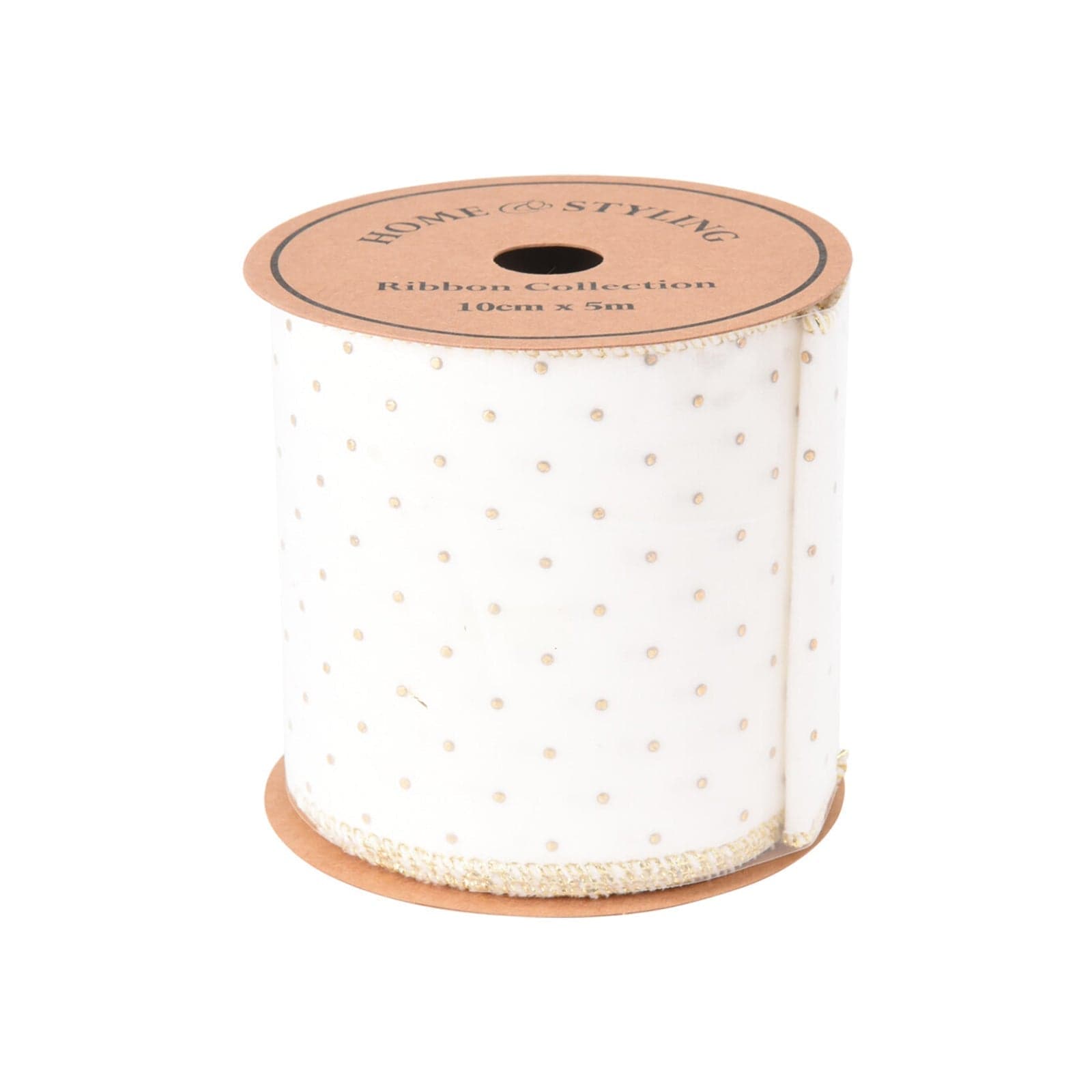 Nastro in velluto in espositore per decorazioni natalizie 500 x 10 cm – Bianco – Koopman