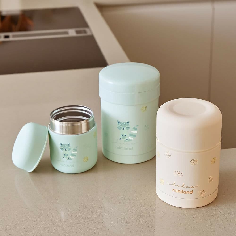 MINILAND Thermos in acciacio - Food Thermy colore Vaniglia - 600ml - realizzato in doppio strato di acciaio che mantiene il cibo freddo o caldo per ore in Thermos per bibite Sanitaria Gioia del Bimbo - Villa San Giovanni, commercioVirtuoso.it