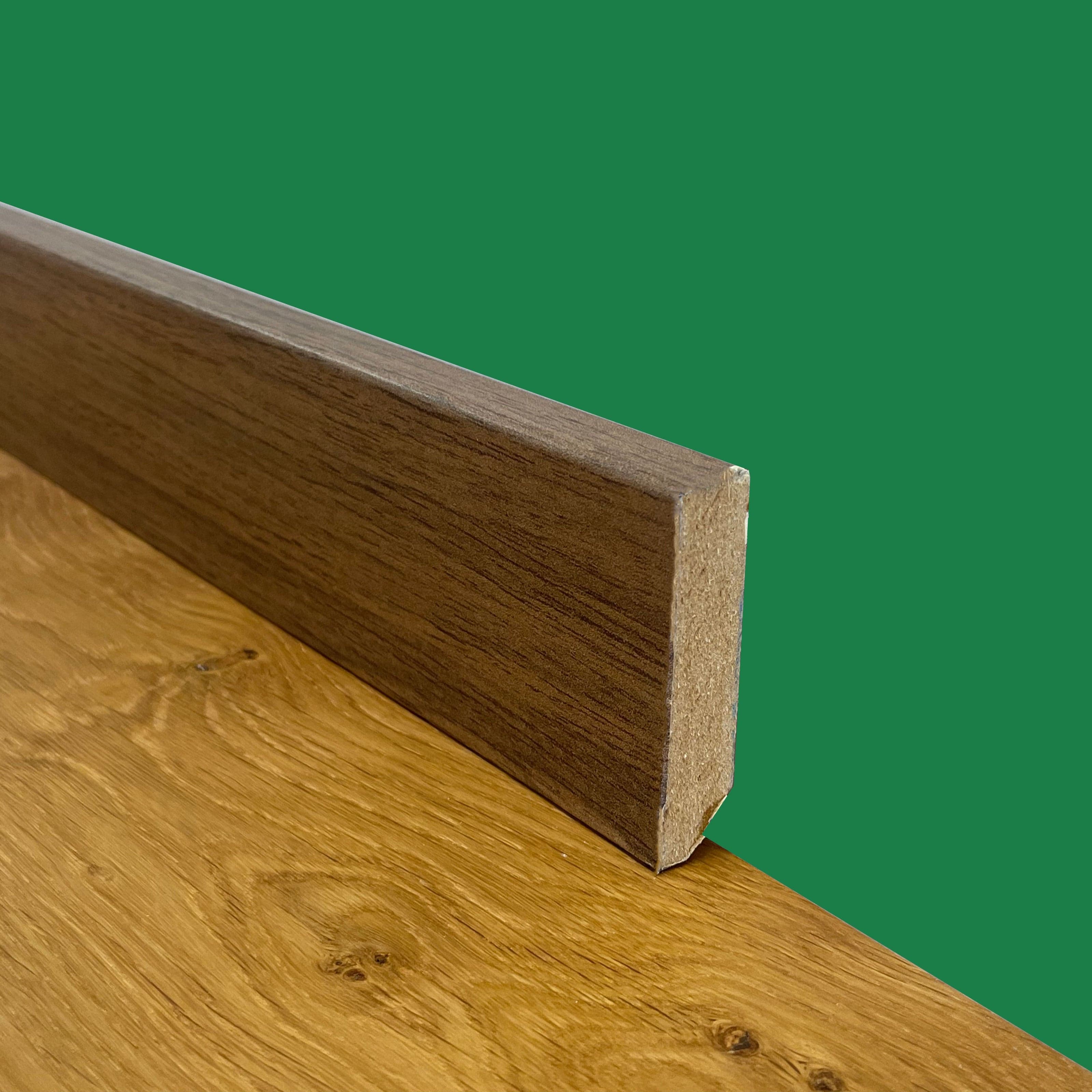 €1,29ml * MEGA STOCK AL METRO * BATTISCOPA Taglio Quadro in Fibra di legno 60x15 NOCE CANALETTO - Eternal Parquet