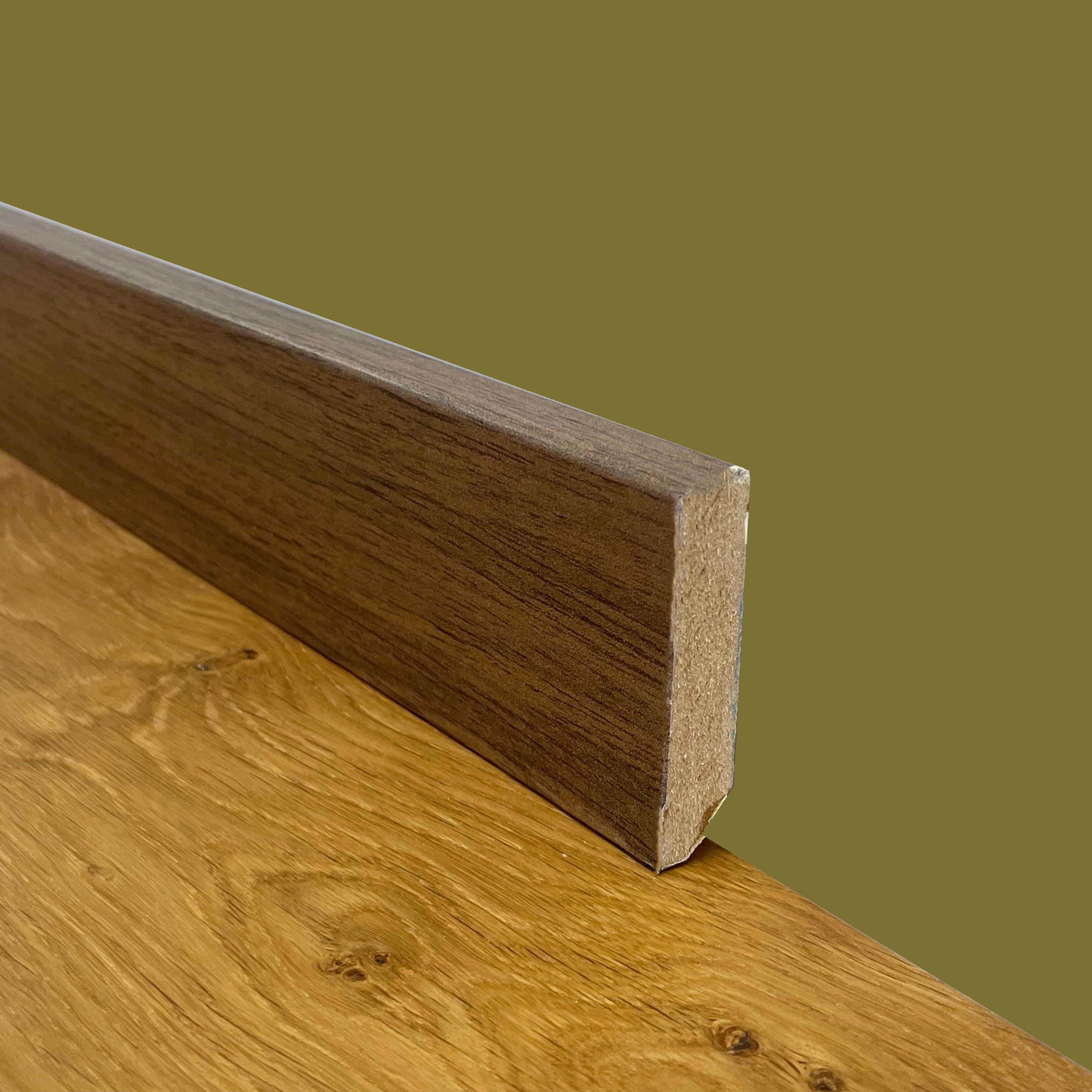 €1,29ml * MEGA STOCK AL METRO * BATTISCOPA Taglio Quadro in Fibra di legno 60x15 NOCE CANALETTO - Eternal Parquet