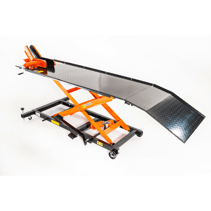 Ponte moto Sollevatore idraulico per moto e scooter con pompa a pedale - 450 kg
