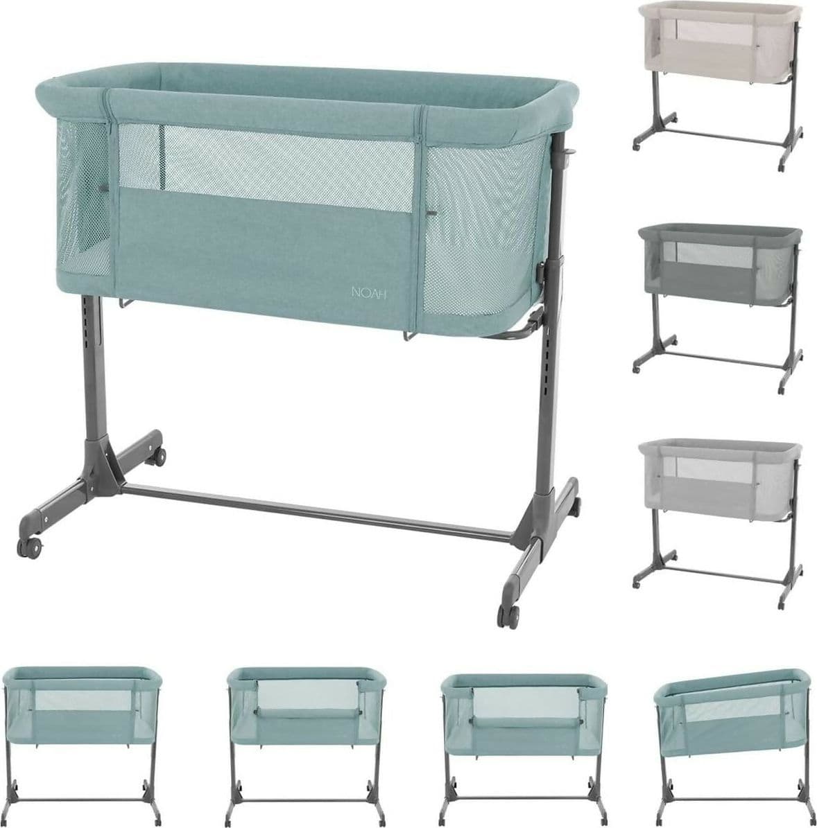 KIKKABOO Culla Fianco Letto colore Mint - verde menta - Culla Neonato Fianco Letto, Spondina Apribile con una Mano, Altezza Regolabile, Regolabile con Vari Livelli di Altezza, Piedini Pieghevole, 0m+ in Lettini da affiancare Sanitaria Gioia del Bimbo - Villa San Giovanni, commercioVirtuoso.it
