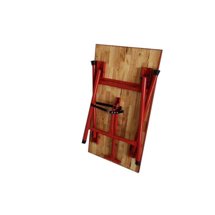 Banco da lavoro per officina - tavolo pieghevole in legno e acciaio per il fai da te - 120 cm (L) x 62,5 (P) cm x 83 cm (H) in Accessori per rastrelliere CarrelloDigitale.it - Seclì, commercioVirtuoso.it