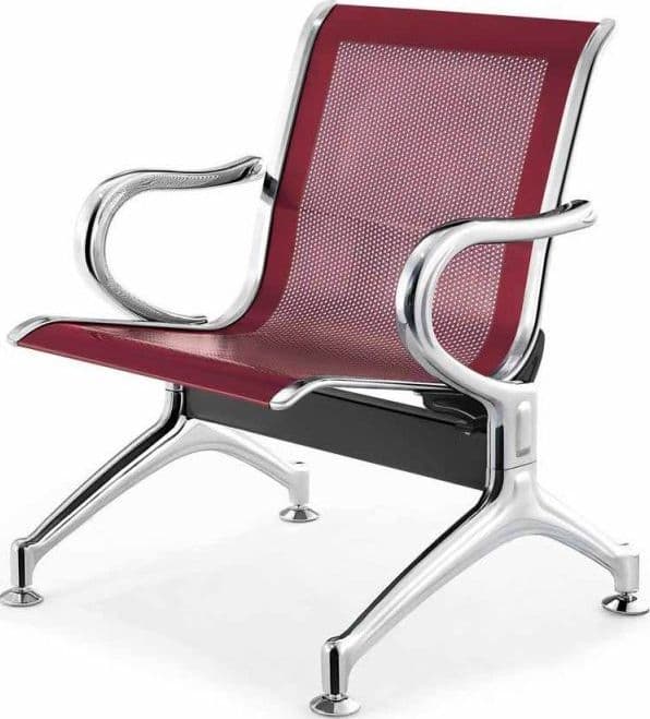 Panca per sala attesa ufficio studio in acciaio a 1 posto - colore rosso in Sedie per sale riunioni CarrelloDigitale.it - Seclì, commercioVirtuoso.it