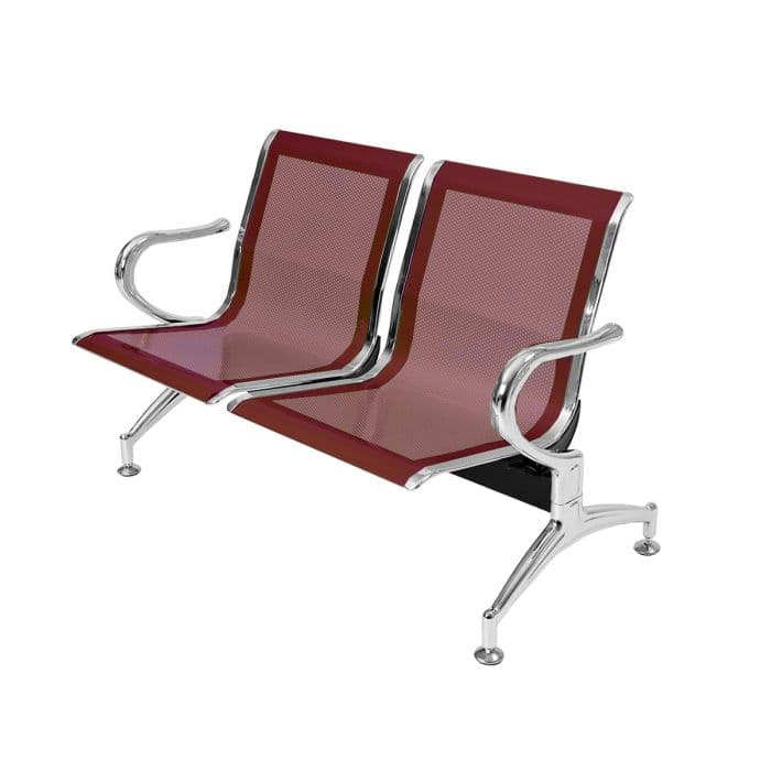 Panca per sala attesa ufficio studio in acciaio a 2 posti - colore rosso in Sedie per sale riunioni CarrelloDigitale.it - Seclì, commercioVirtuoso.it