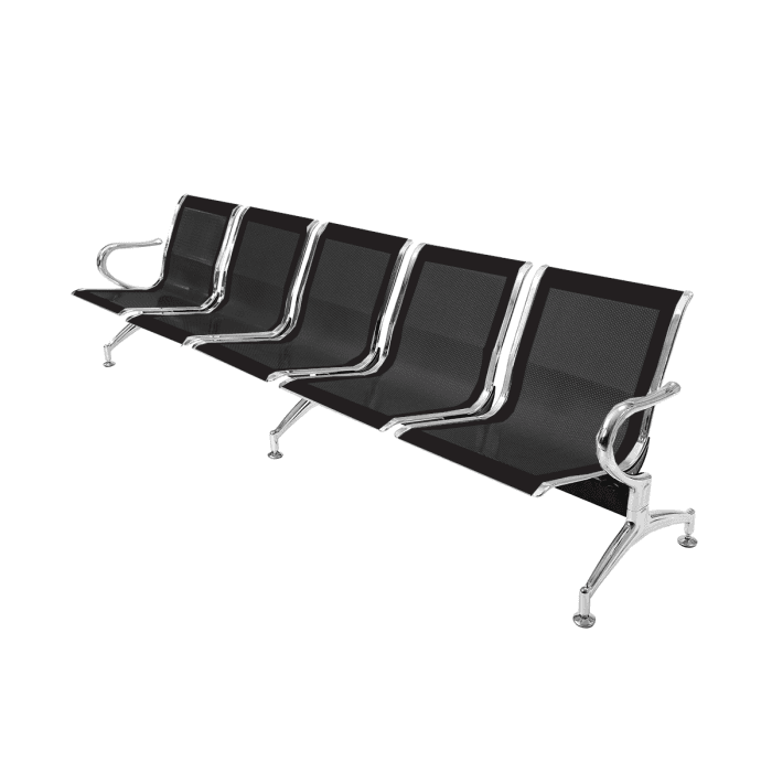 Panca per sala attesa aspetto studio ufficio in acciaio a 5 posti - colore nero in Sedie per sale riunioni CarrelloDigitale.it - Seclì, commercioVirtuoso.it