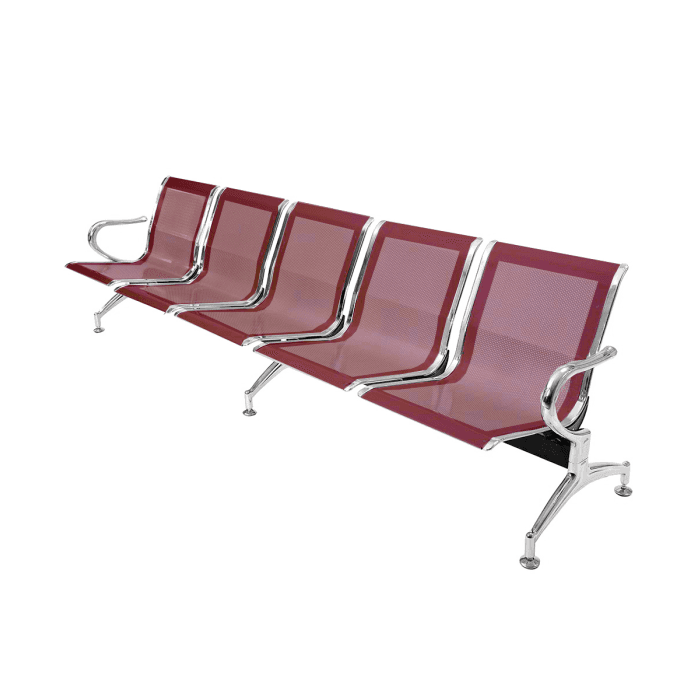 Panca per sala attesa aspetto studio ufficio in acciaio a 5 posti - colore rosso in Sedie per sale riunioni CarrelloDigitale.it - Seclì, commercioVirtuoso.it
