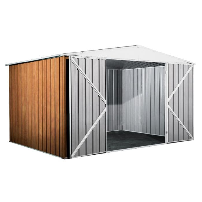 Garage deposito attrezzi Box in Acciaio Zincato 360x260cm x h2.12m - 130KG - 9,36mq - LEGNO in Capanni CarrelloDigitale.it - Seclì, commercioVirtuoso.it