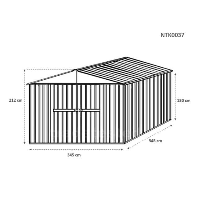 Box in Acciaio Zincato garage attrezzi lamiera 360x3.45cm x h2.12m - 150KG - 12,42mq - BIANCO in Capanni CarrelloDigitale.it - Seclì, commercioVirtuoso.it