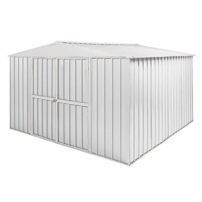 Box in Acciaio Zincato garage attrezzi lamiera 360x3.45cm x h2.12m - 150KG - 12,42mq - BIANCO