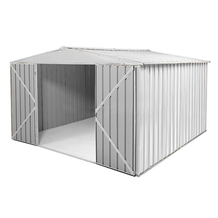 Box in Acciaio Zincato garage attrezzi lamiera 360x3.45cm x h2.12m - 150KG - 12,42mq - BIANCO in Capanni CarrelloDigitale.it - Seclì, commercioVirtuoso.it