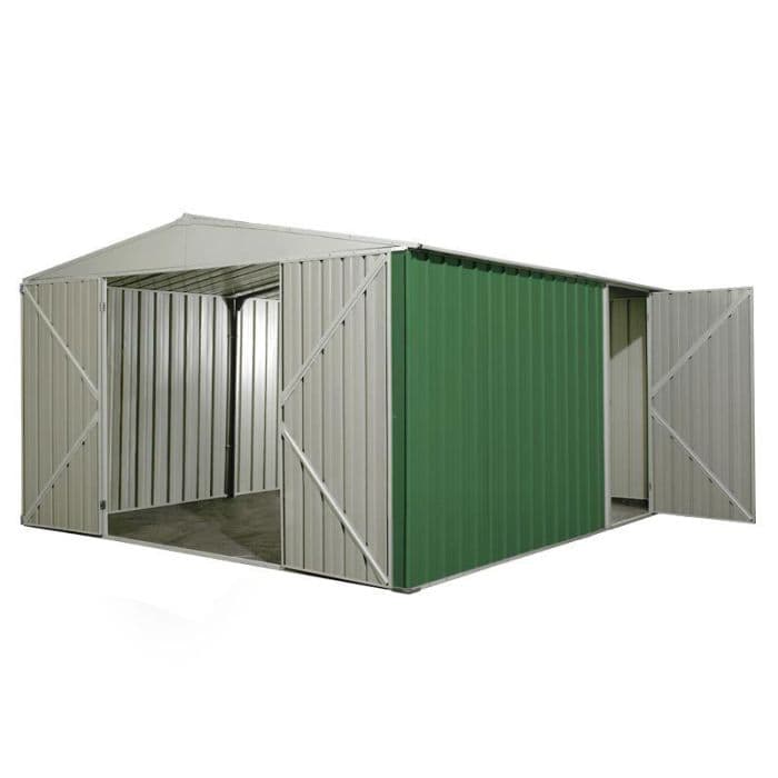 Box garage lamiera zincata casetta giardino acciaio 360x430cm x h2.10m - 185KG - 15,48mq - VERDE in Capanni CarrelloDigitale.it - Seclì, commercioVirtuoso.it