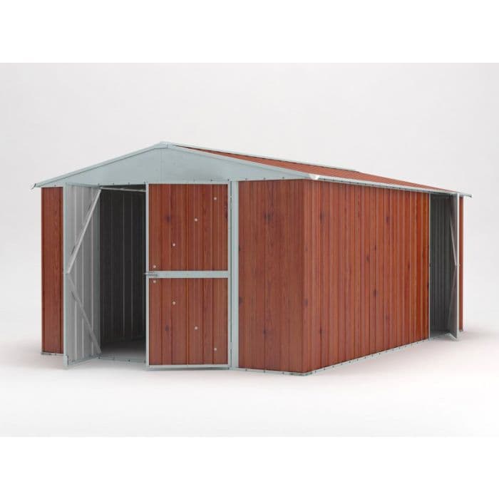Box giardino attrezzi garage in lamiera di Acciaio Zincata 360x430m x h2.10m - 185KG - 15,48mq - LEGNO in Capanni CarrelloDigitale.it - Seclì, commercioVirtuoso.it