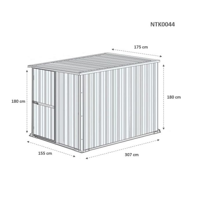 Box giardino casetta attrezzi in Acciaio Zincato 175x307cm x h1.82m - 95KG - 5,4mq - LEGNO in Capanni CarrelloDigitale.it - Seclì, commercioVirtuoso.it