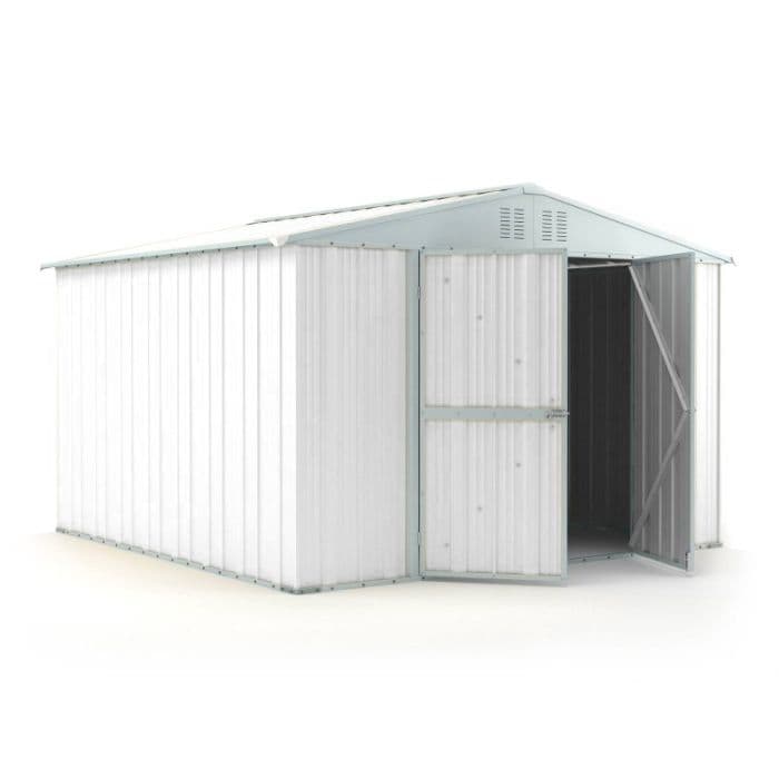 Casetta giardino Box attrezzi in Acciaio Zincato 327x307cm x h2.15m - 145KG - 10,04mq - BIANCO in Capanni CarrelloDigitale.it - Seclì, commercioVirtuoso.it