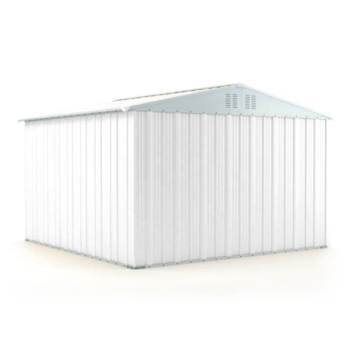 Casetta giardino Box attrezzi in Acciaio Zincato 327x307cm x h2.15m - 145KG - 10,04mq - BIANCO in Capanni CarrelloDigitale.it - Seclì, commercioVirtuoso.it