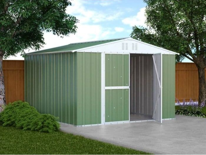 Box lamiera giardino casetta attrezzi in Acciaio Zincato 327x307cm x h2.15m - 145KG - 10,04mq - VERDE in Capanni CarrelloDigitale.it - Seclì, commercioVirtuoso.it