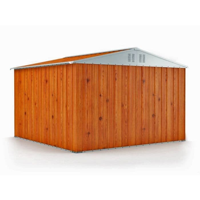 Casetta lamiera deposito attrezzi Box in Acciaio Zincato 327x307cm x h2.17m - 145KG - 9,4mq - LEGNO in Capanni CarrelloDigitale.it - Seclì, commercioVirtuoso.it