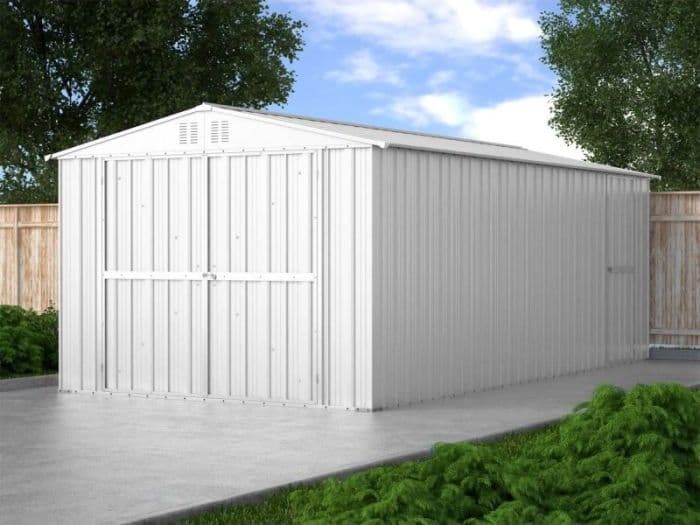 Box in lamiera garage auto Acciaio Zincato 327x611cm x h2.35m - 346KG - 19,98mq - BIANCO in Capanni CarrelloDigitale.it - Seclì, commercioVirtuoso.it
