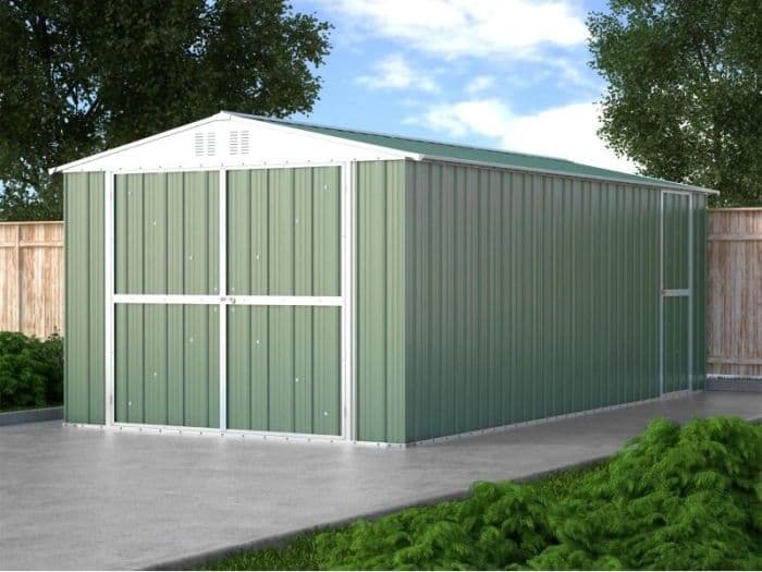 Garage lamiera Box auto in Acciaio Zincato 327x611cm x h2.35m - 346KG – 19,98mq - VERDE in Capanni CarrelloDigitale.it - Seclì, commercioVirtuoso.it