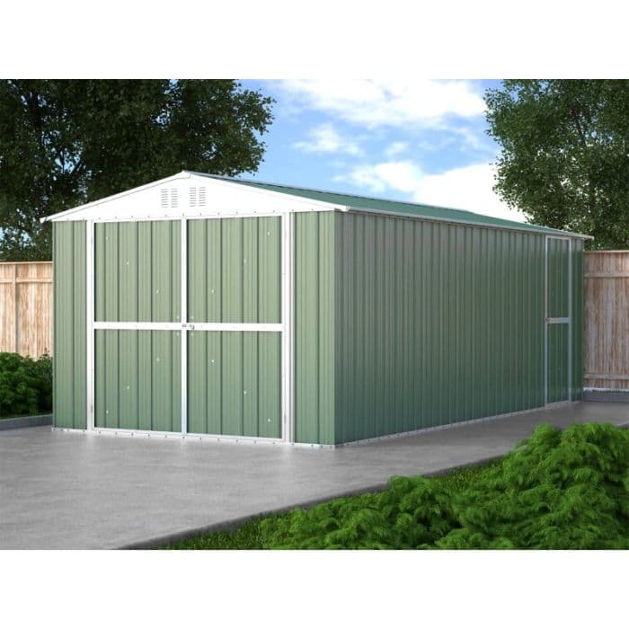 Garage lamiera Box auto in Acciaio Zincato 327x611cm x h2.35m - 346KG – 19,98mq - VERDE in Capanni CarrelloDigitale.it - Seclì, commercioVirtuoso.it