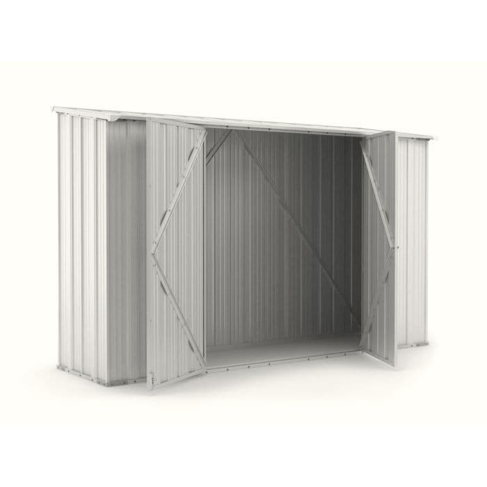 Casetta giardino Box in lamiera di Acciaio Zincato 307x100cm x h1.92m - 75KG - 3.07mq - BIANCO in Capanni CarrelloDigitale.it - Seclì, commercioVirtuoso.it