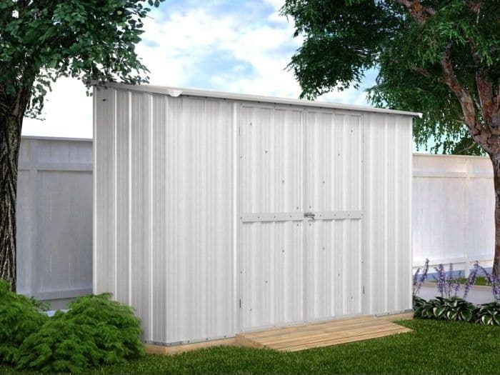 Casetta giardino Box in lamiera di Acciaio Zincato 307x100cm x h1.92m - 75KG - 3.07mq - BIANCO in Capanni CarrelloDigitale.it - Seclì, commercioVirtuoso.it
