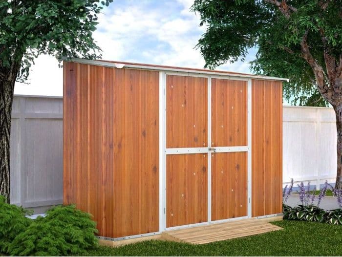 Casetta giardino lamiera Box in Acciaio Zincato 307x100cm x h1.92m - 75KG - 3.07mq - LEGNO in Capanni CarrelloDigitale.it - Seclì, commercioVirtuoso.it