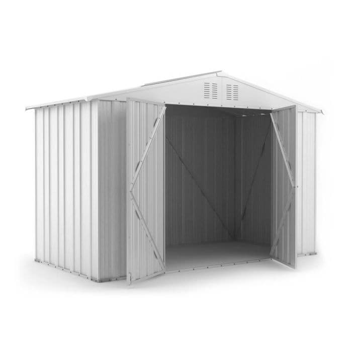 Box attrezzi casetta giardino in Acciaio Zincato 327x155cm x h2.15m - 114KG - 5.06mq - BIANCO in Capanni CarrelloDigitale.it - Seclì, commercioVirtuoso.it